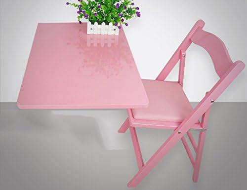 ZCJB Solid Wood Fold Dinner Tables Rectangle Wall Tables Wood Wall-Mounted by The Wall Computer Table Study Desk 7045cm (Color : Pink)