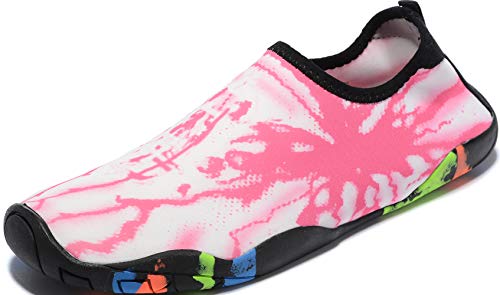 Mens Womens Water Shoes Quick Dry Barefoot for Yoga Swim Diving Surf Aqua Sports Pool Beach (Pink Thunder 36) - Thumbnail 7