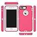 Maxcury Case for iPhone 7 Plus and iPhone 8 Plus, Shockproof Heavy Duty Three Layer Hybrid Sturdy Armor High Impact Resistant iPhone 7 Plus/8 Plus Protective Cover Case (Rose/White)