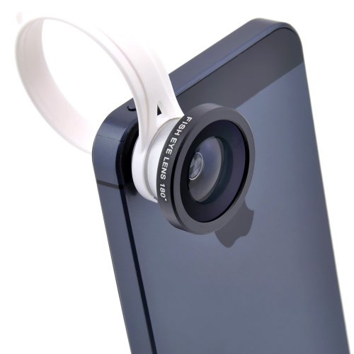 AGPtekÂ® Circular Clip 180 Degree Fisheye Lens (silver) for iPhone iPod touch iPad Samsung Galaxy S3 Note 2 and Most of Phones Tablet PC with Camera Lens