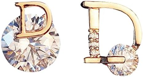 Gold Plated Alphabet Letter D Initial Letter Stud Earrings By SeeDream
