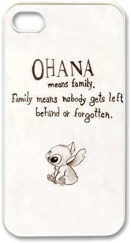 DiyCaseStore Custom Disney Animation Lilo and Stitch iPhone 4 4S Case Cover - Ohana means family,family means nobody gets left behind,or forgotten.