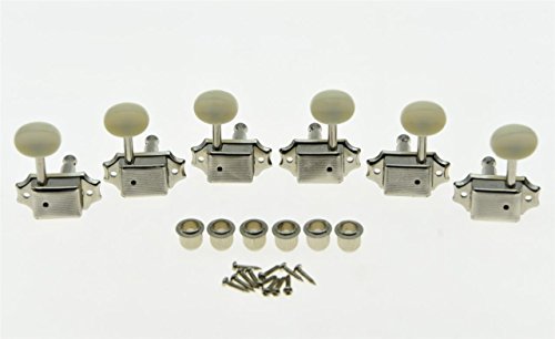 KAISH Nickel w/ Ivory Buttons 3L3R Vintage LP Guitar Tuners Tuning Keys Pegs for Les Paul SG