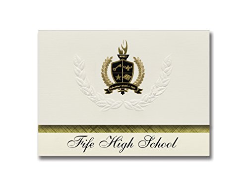 Fife High School (Tacoma, WA) Graduation Announcements, Presidential style, Elite package of 25 with Gold & Black Metallic Foil seal