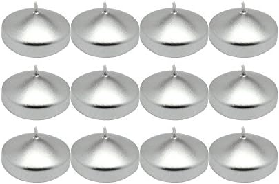3" Floating Candles Unscented Metallic Silver Floater Discs Premium Quality, Wedding and Party (12 Pack)