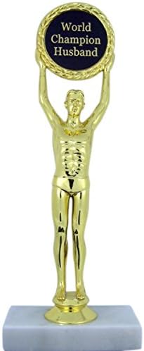 World Champion Husband Trophy Award Statue with Customizable Plaque, 11 Inch