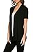 12 Ami Basic Solid Short Sleeve Open Front Cardigan Black 3X