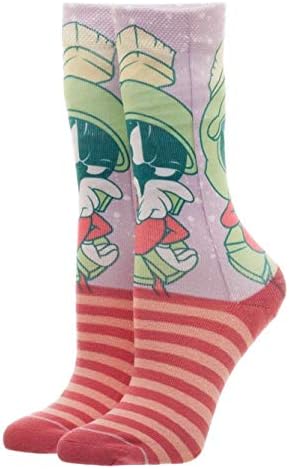 Looney Tunes Marvin Martian Cartoon Colorful Crew Socks Adult Size NWT