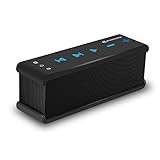 Zoweetek Wireless Bluetooth Portable Stereo Dual Bass Speaker with AUX Input and Built-in Mic for Outdoor and Indoor