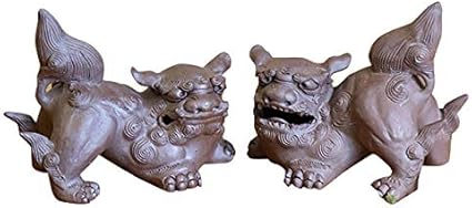 Amazon 1組 シーサー 中 焼締め 一対 シーサー 沖縄 育陶園 壺屋焼 一対 玄関 日本製 手作り あじわい 飾り物 置物 琉球 かっこいい 阿吽 魔除け 厄除け 壺屋 やちむん おしゃれ父の日 父の日ギフト ギフト プレゼント 贈り物 こだわり食器と雑貨のお店irodori
