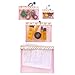Multi Purpose 4 Piece Mesh Bag Set for Travel, Office Supplies, Cosmetic, Paper, Bill and Credit Card Bag (Pink Flower)