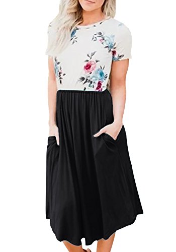 Lainab womens summer short sleeve casual swing floral d…