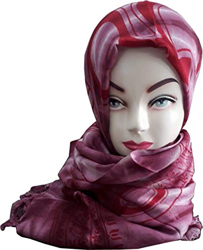 KVR OM AUM Krishna Buddha Ganesha Shiva yoga spiritual auspicious Pooja Hindu Religious Indian prayer scarf (Pink-Om-2) - Thumbnail 7