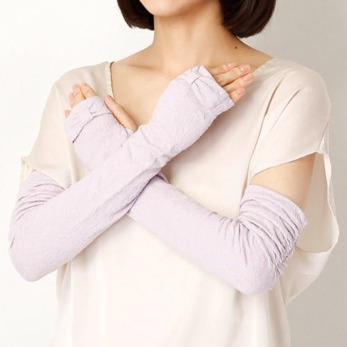 Amazon サンエース アームカバー ロング丈フィンガーレスuv手袋 パープル 1サイズ 手袋 通販