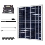 Renogy 50 Watts 12 Volts Polycrystalline Solar Starter Kit with 10Amp PWM Charge Controller, Z brackets for RVs, Trailers, Boats, Sheds, and Cabins
