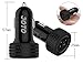 JOTO Dual Ports USB Car Charger 4.8A/24W - Portable Quick Car Charger compatible with Apple and Android devices, 2 Ports Quick USB Car Charger Adapter [Black / Black]
