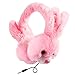 Dylan Volume Limiting Wired Headphone for Children Over-Ear Retractable Cord Animal Bunny- Pink
