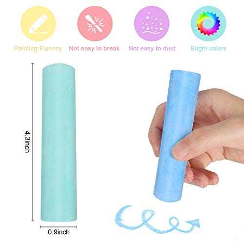 Sidewalk Chalk Bulk, Jumbo Chalk, Chalk for Outside for Kids 35 Pieces Washable Tapered Chalks for Party Favors and Gifts