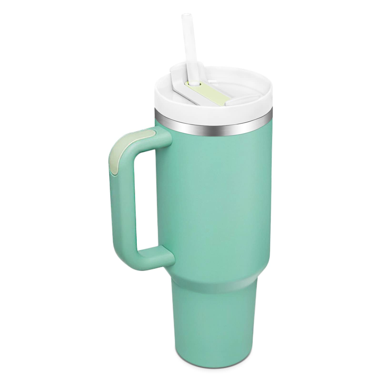 YOUEXPERT 40oz Tumbler with Straw and Lid, Insulated Tumbler Stainless Steel Tumblers, Car Mug Outdoor Sports Travel Gift 40oz/1200ml Thermos Water Bottle (Eucalyptus)