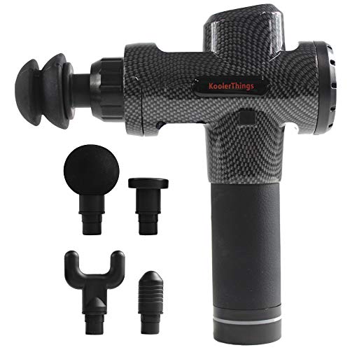Massage Gun 20 Speed Level Deep Tissue Percussion For Deep Relaxation, Cordless Handheld Electric Body Massage Device For Neck, Back, Muscle & 5 Heads Included