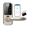 Smart Lock, SMONET Deadbolt Lock with Keypad, Keyless Entry Biometric Fingerprint Front Door Locks, Bluetooth Electronic…