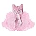 TiaoBug Baby Girls Flower Wedding Pageant Princess Bowknot Communion Party Dress Pink 3-6 Months