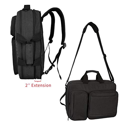 Zpoint X1 Large Briefcase & Backpack Convertible Hybrid, Fits 17” Laptop, Water-resistant Business Traveling Shoulder Bag for Men/Women, (Plus 2\