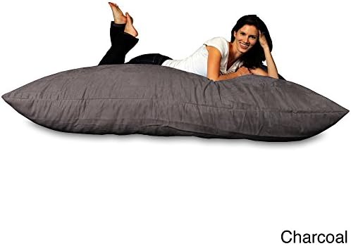 Theater Sacks LLC Huge Memory Foam Micro Suede Beanbag Pillow Charcoal