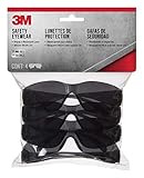 3M 90835 Outdoor Safety Eyewear, Black Frame, Gray Scratch Resistant Lenses (4 Pack)