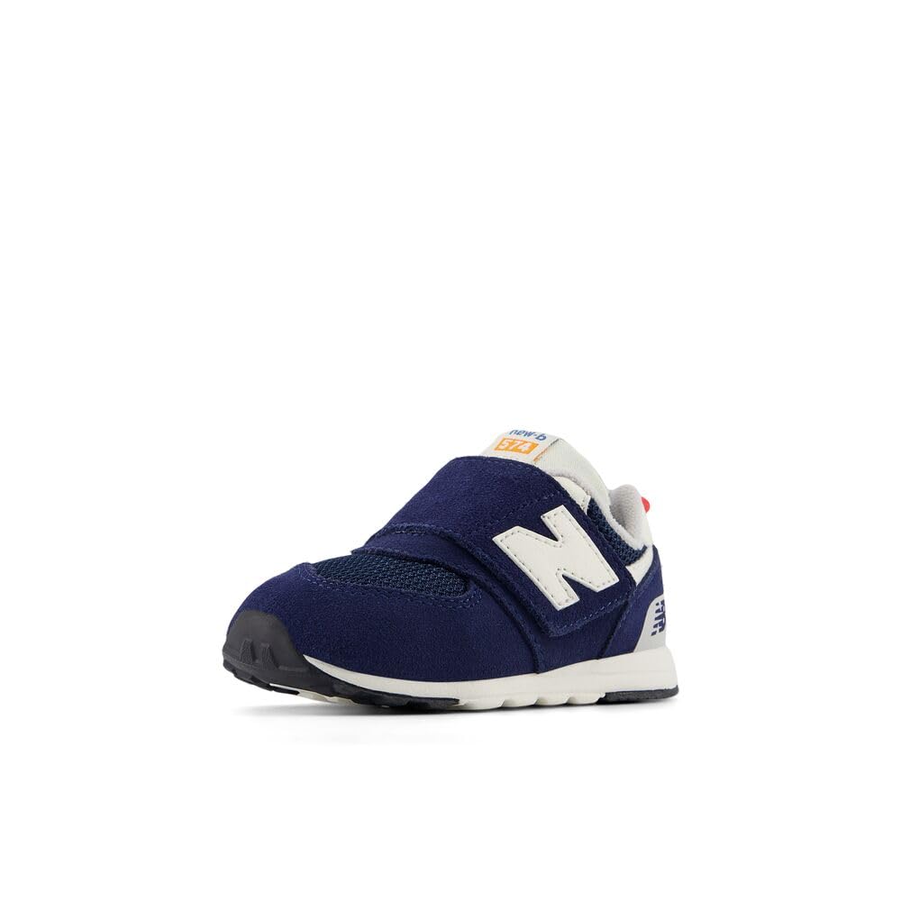 New Balance Kid's 574 V1 New-B Hook and Loop Sneaker, Nb Navy/Blast Red, 2 W Infant Image