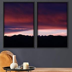 signwin 2 Piece Framed Canvas Wall Art Sunset...