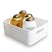 BINO T-Weave Woven Plastic Storage Basket, Small (White)