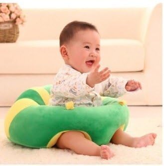 MAD DECOR HOUSE Cotton Toddlers Training Seat Baby Saftey Sofa Dinning Chair Learn to Sit Stool Green Yellow
