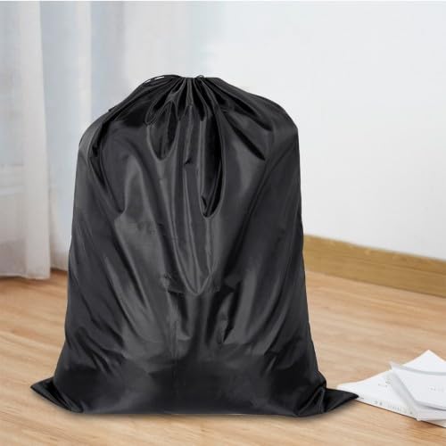 Hanunalir Extra Large Drawstring Bag Black, 94CM x 120CM Tear-Proof Portable Large Capacity Laundry Bags, Drawstring Heavy Duty Organizer Bag, Waterproof Storage Bag Toy, Bedding, UnderBed, Clothes