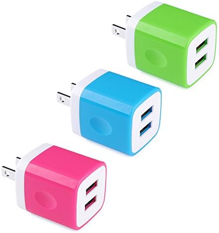Wall Charger, Vifigen 3-Pack USB 2.1AMP Universal Power Home Travel Wall Charger Dual Port Plug for iPhone 7/7 plus 6/6 plus 5S 5 4S Samsung S5 S4 S3, Note 5, HTC, LG and More Device