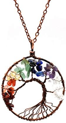 Genuiskids Jewelry Gemstone Rock Natural Crystal Quartz Healing Point Chakra Stone Gold-Plated Choker Pendant Necklace