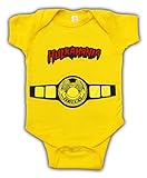 Hulkamania World Champ Costume Yellow Snapsuit Infant Onesie Baby Romper