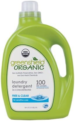 GreenShield Organic Laundry Detergent, Free &amp; Clear, 100 oz - 2PACK