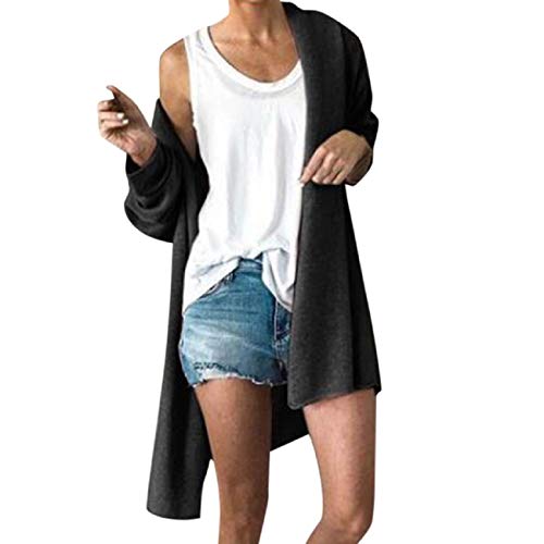 Women Terndy Long Sleeve Cardigan,Tsmile Solid Long Sleeve Open Front Lightweight Utility Kimono Outerwear Coat
