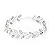 Yean Wedding Headband, Silver Bridal Hair Wreath Leaves Long Hair Vine Bridal Halo Wedding for Women and Girls