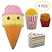 TOYHUYI 4pcs Jumbo Squishies Set Popcorn French Fries Ice Cream Scented Rainbow Triangle Cake Slow Rising Squeeze Toy Stress Relief Toy Decorations Hand Pillows Toy for Collection Gift
