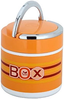 Happo 1.3L Stacking Bento Lunch Box 2-Tier Tiffin Thermal Food Container Set with Durable Plastic Shell Insulated Lid and Stainless Steel Interior