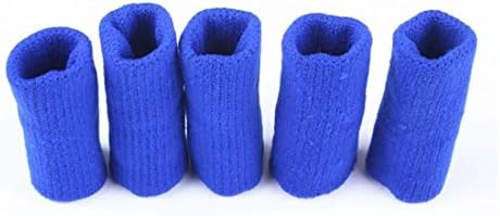 T&B 10pcs Basketball Football Volleyball Baseball Tennis Elastic Neoprene Finger Protective Sleeves Support Finger Protector (Blue)
