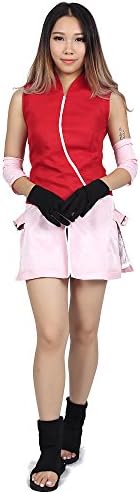 De-Cos Cosplay Costume Hidden Leaf Village Chunin Haruno Sakura Outfit Set V2