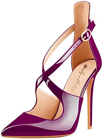 Onlymaker Women's Pointed Toe Crisscross Strappy High Heels Stiletto Pumps Ladies Ankle Strap Party Wedding Dress Shoes