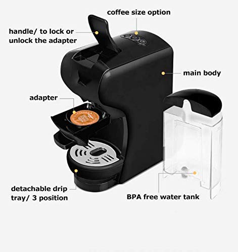 HAOSHUAI Kapsel-Kaffeemaschine, Haushalt halbautomatisch 3 in 1 tragbarer Hochdruckkonzentration, Latte- und Cappuccino… – Bild 7