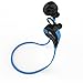 Wireless Bluetooth Headphones: Stalion Sound Stereo Sports Headset Universal for iPhone X 8 7 6s Plus Samsung Galaxy S8 S7 S6 Edge+ Note 8 (Jet Black/Cyan Blue)