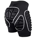 Protection Hip,3D Padded Shorts Breathable Protective Gear for Ski (L) Black