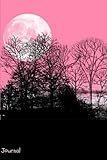 Journal: Pink Midnight Moon Writing Diary 6 x 9 Blank 100 Pages Lined Book for Taking Notes and Journaling for Woman, Girls and Teens