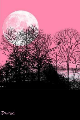 Journal: Pink Midnight Moon Writing Diary 6 x 9 Blank 100 Pages Lined Book for Taking Notes and Journaling for Woman, Girls and Teens